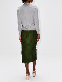 Poppy Skirt,GUCCI,GREYISH ARMY GREEN,Image 4