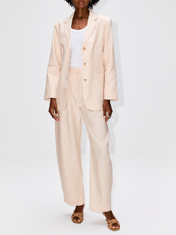 Leon Blazer,POSSE,BEIGE PINSTRIPE,Image 1