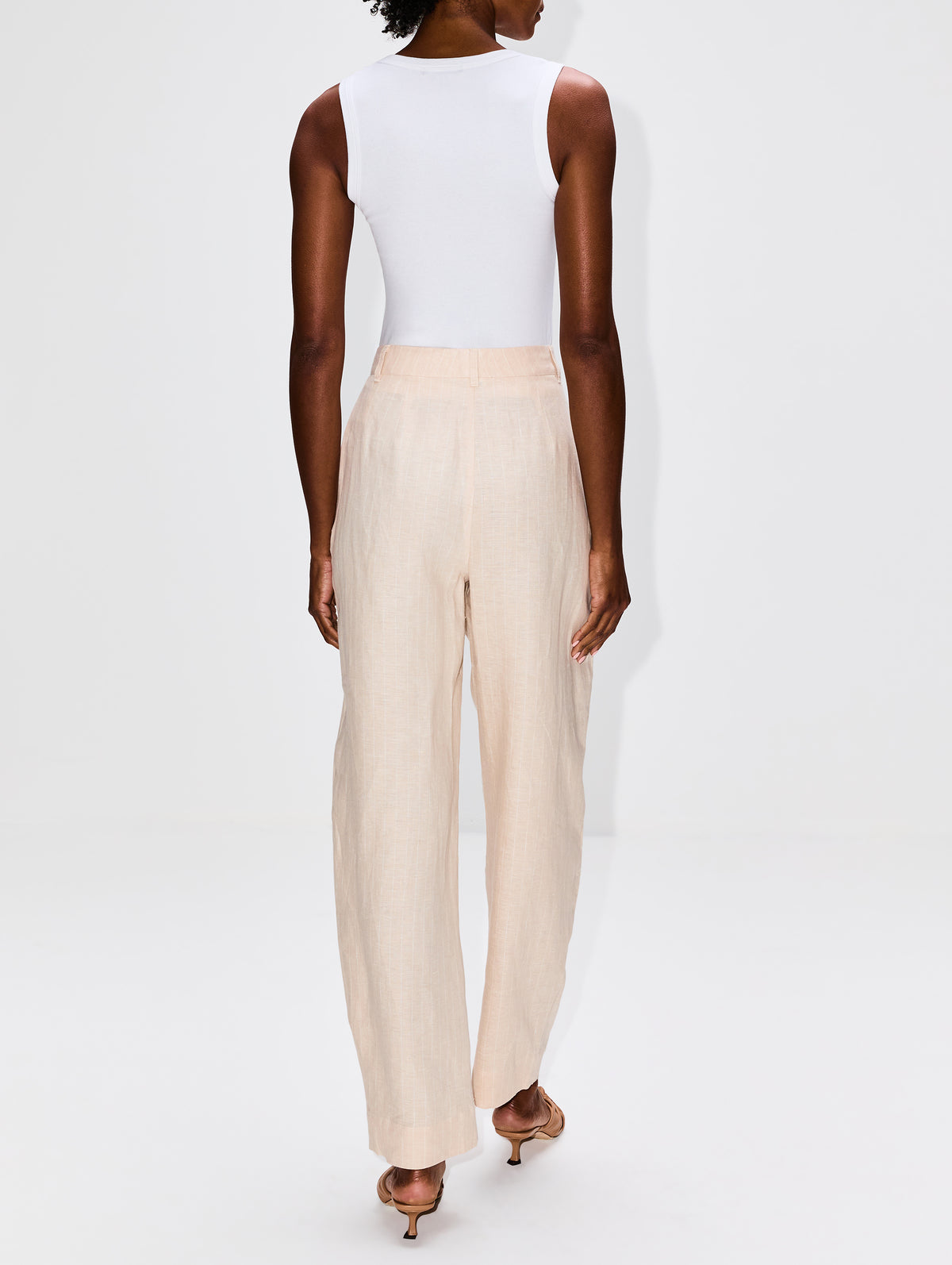 Lucille Trouser,POSSE,BEIGE PINSTRIPE,Image 4
