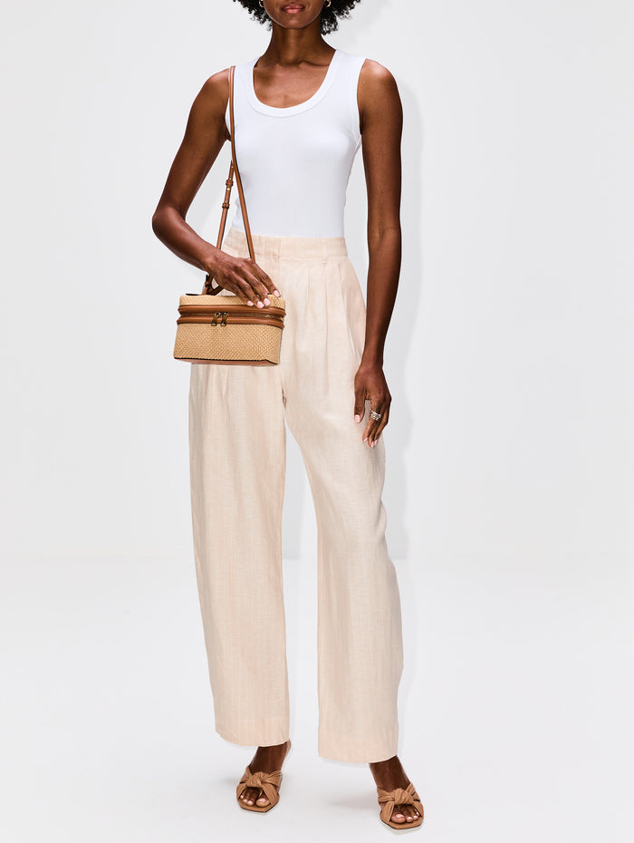 Lucille Trouser,POSSE,BEIGE PINSTRIPE,Image 1