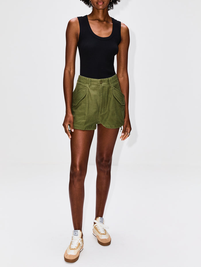 Marianne Cargo Short,R13,OLIVE SATEEN,Image 1