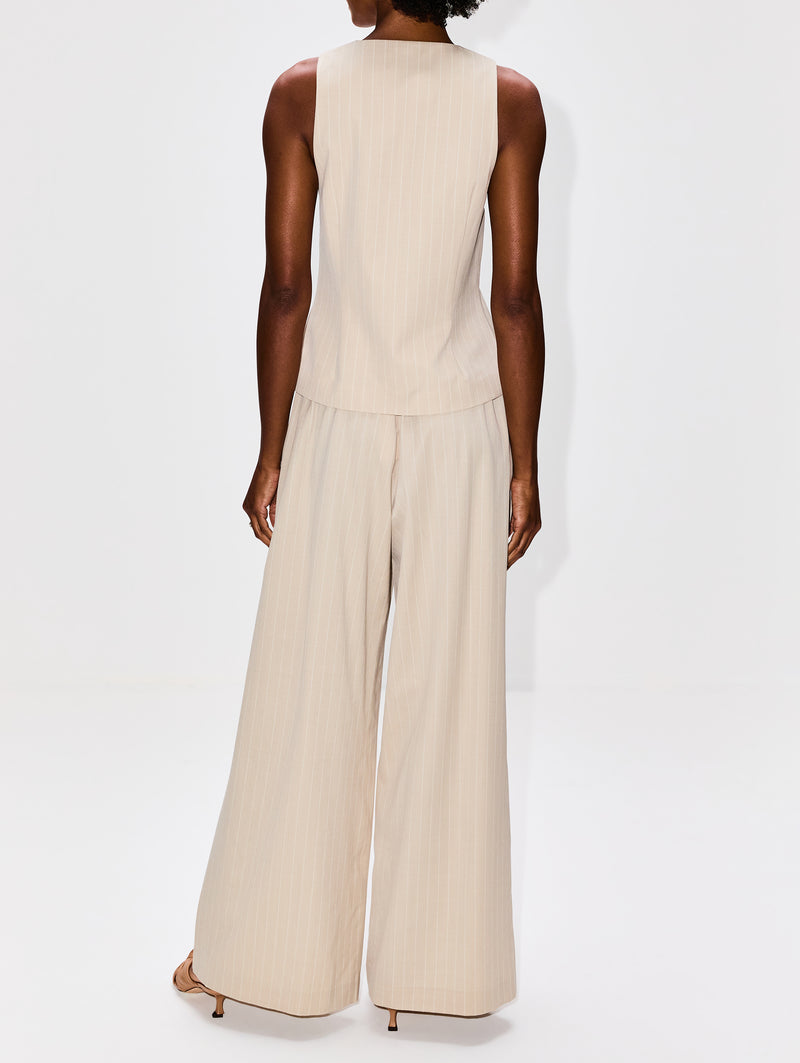 Pinstripe Wool Drawstring Pant