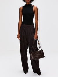 Pinstripe Tapered Pant,ST AGNI,MAHOGANY,Image 2