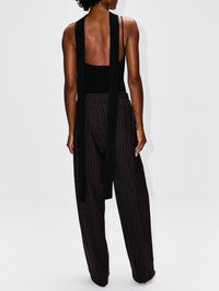 Pinstripe Tapered Pant,ST AGNI,MAHOGANY,Image 4