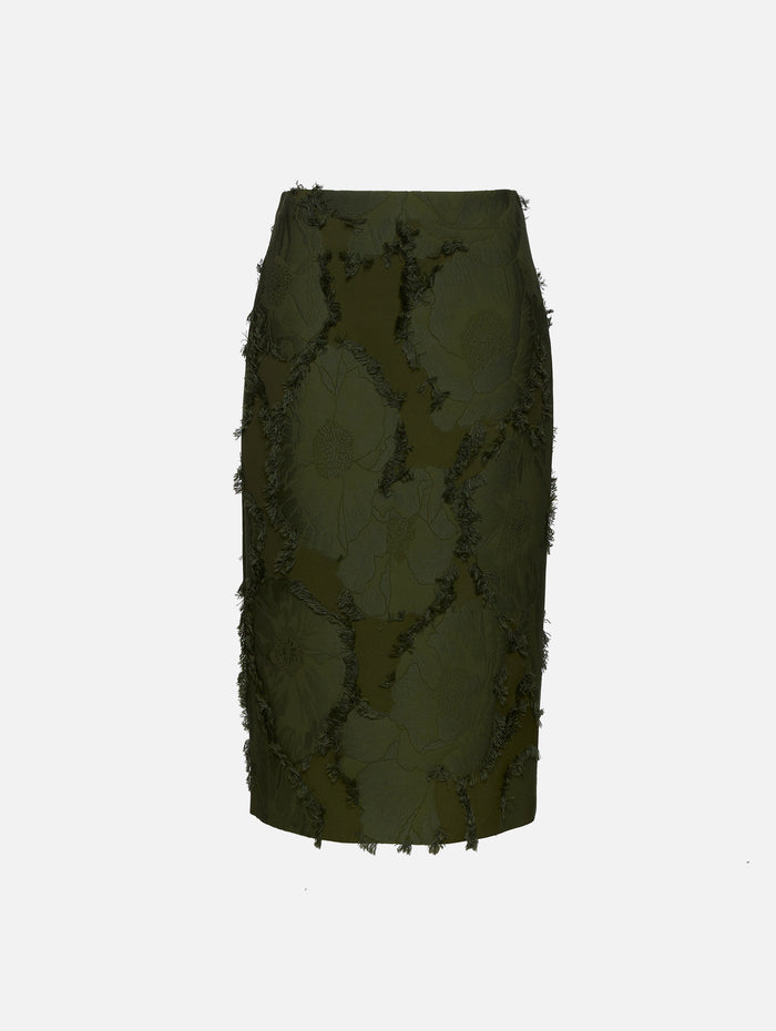 Poppy Skirt,GUCCI,GREYISH ARMY GREEN,Image 1