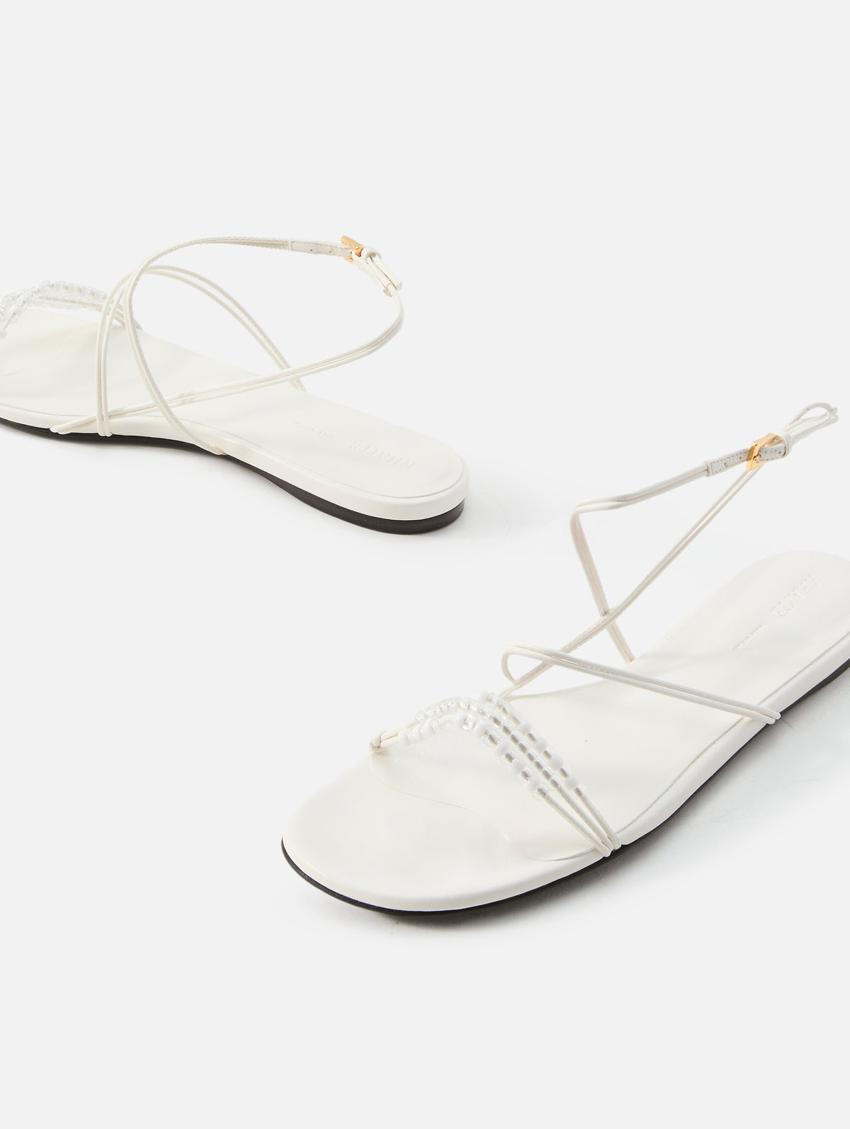 Loop Flat Sandal,KHAITE,OPTIC WHITE,Image 2