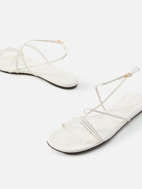 Loop Flat Sandal,KHAITE,OPTIC WHITE,Image 2