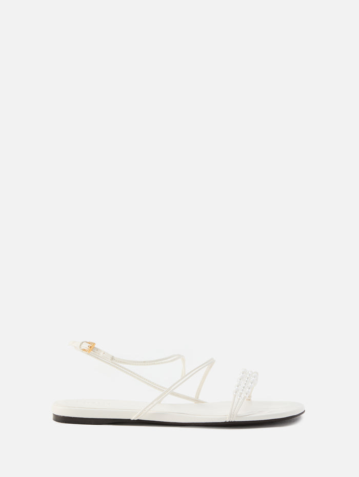 Loop Flat Sandal,KHAITE,OPTIC WHITE,Image 1