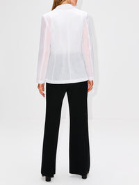 Sheer Fitted Jacket,BRANDON MAXWELL,WHITE,Image 3