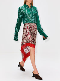 Shake Skirt,DRIES VAN NOTEN,BURGUNDY,Image 3