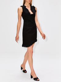 Textured Sleeveless Mini Dress,FERRAGAMO,NERO,Image 3