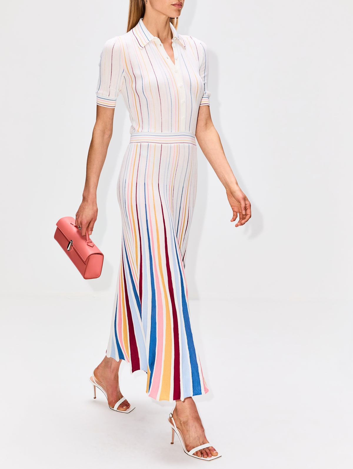 Calypso Pinstripe Dress,GABRIELA HEARST,IVORY MULTI,Image 3
