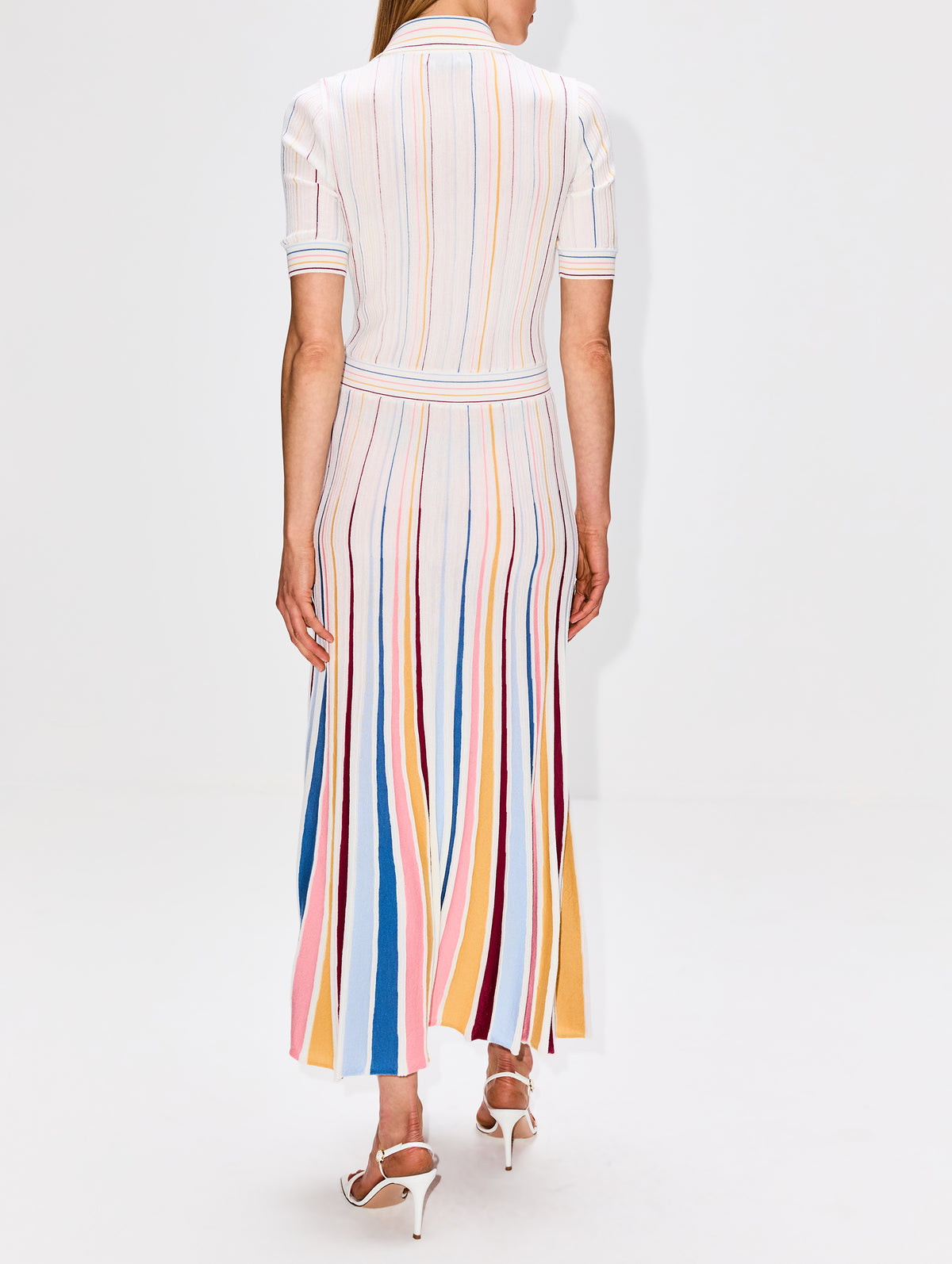 Calypso Pinstripe Dress,GABRIELA HEARST,IVORY MULTI,Image 4