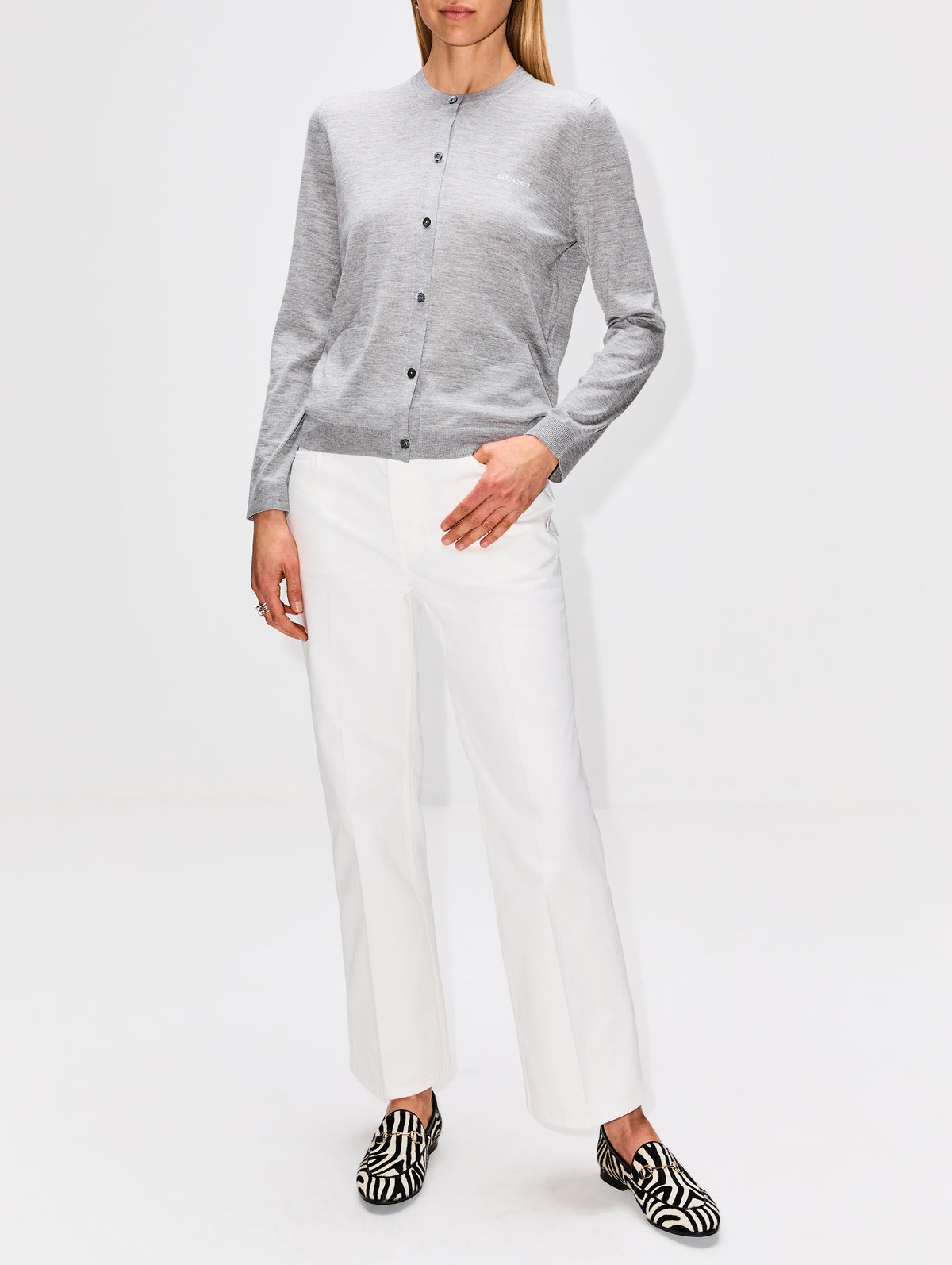 Jordaan Loafer,GUCCI,WHITE/BLACK,Image 3