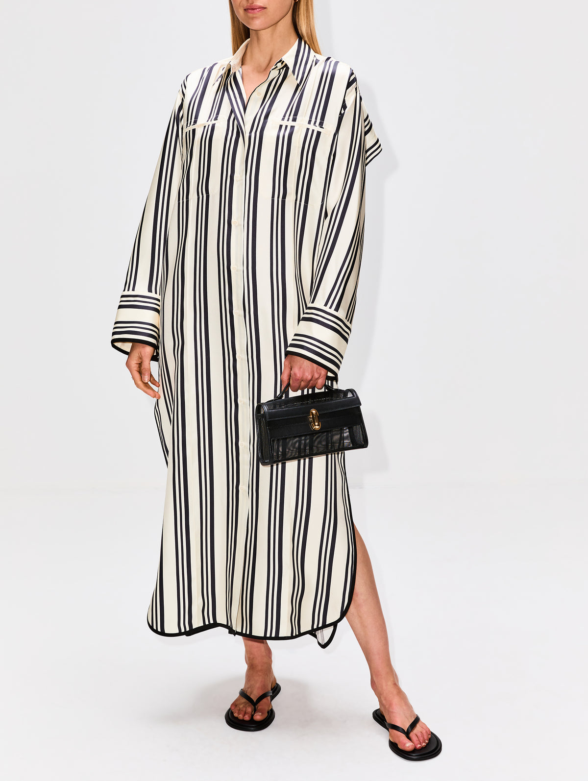 Viviana Shirt Dress,HEIRLOME,CREAM/BLACK,Image 2