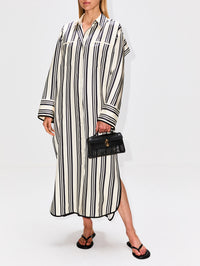 Viviana Shirt Dress,HEIRLOME,CREAM/BLACK,Image 2