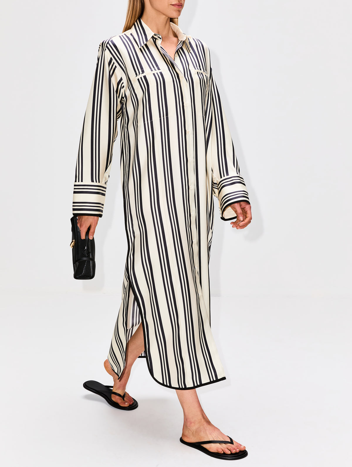 Viviana Shirt Dress,HEIRLOME,CREAM/BLACK,Image 3