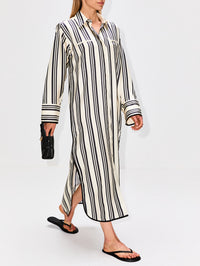 Viviana Shirt Dress,HEIRLOME,CREAM/BLACK,Image 3