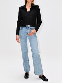 Cropped Jacket,SAINT LAURENT,BLACK,Image 2