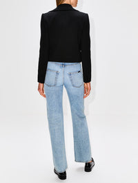 Cropped Jacket,SAINT LAURENT,BLACK,Image 3
