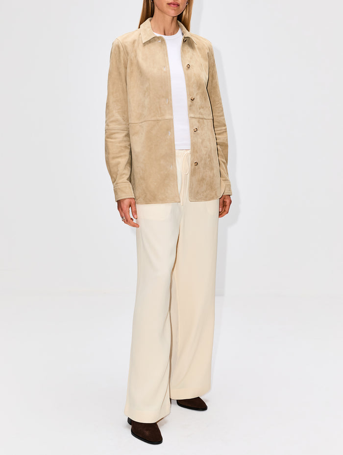Soft Suede Shirt,TOTÉME,DESERT,Image 1