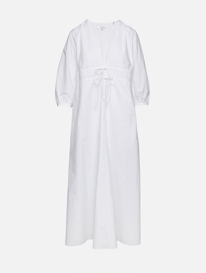 Cinched Dress,FRAME,WHITE,Image 1
