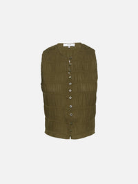 Smocked Tank,FRAME,JUNIPER,Image 1