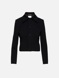 Cropped Jacket,SAINT LAURENT,BLACK,Image 1
