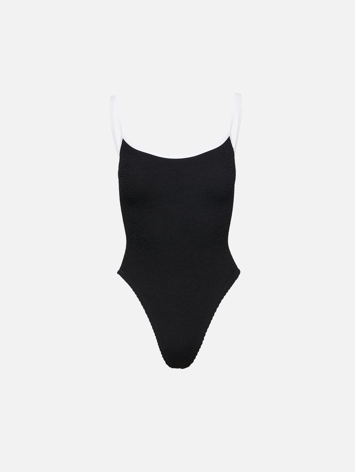 Pamela Swimsuit,HUNZA G,BLACK/WHITE,Image 1