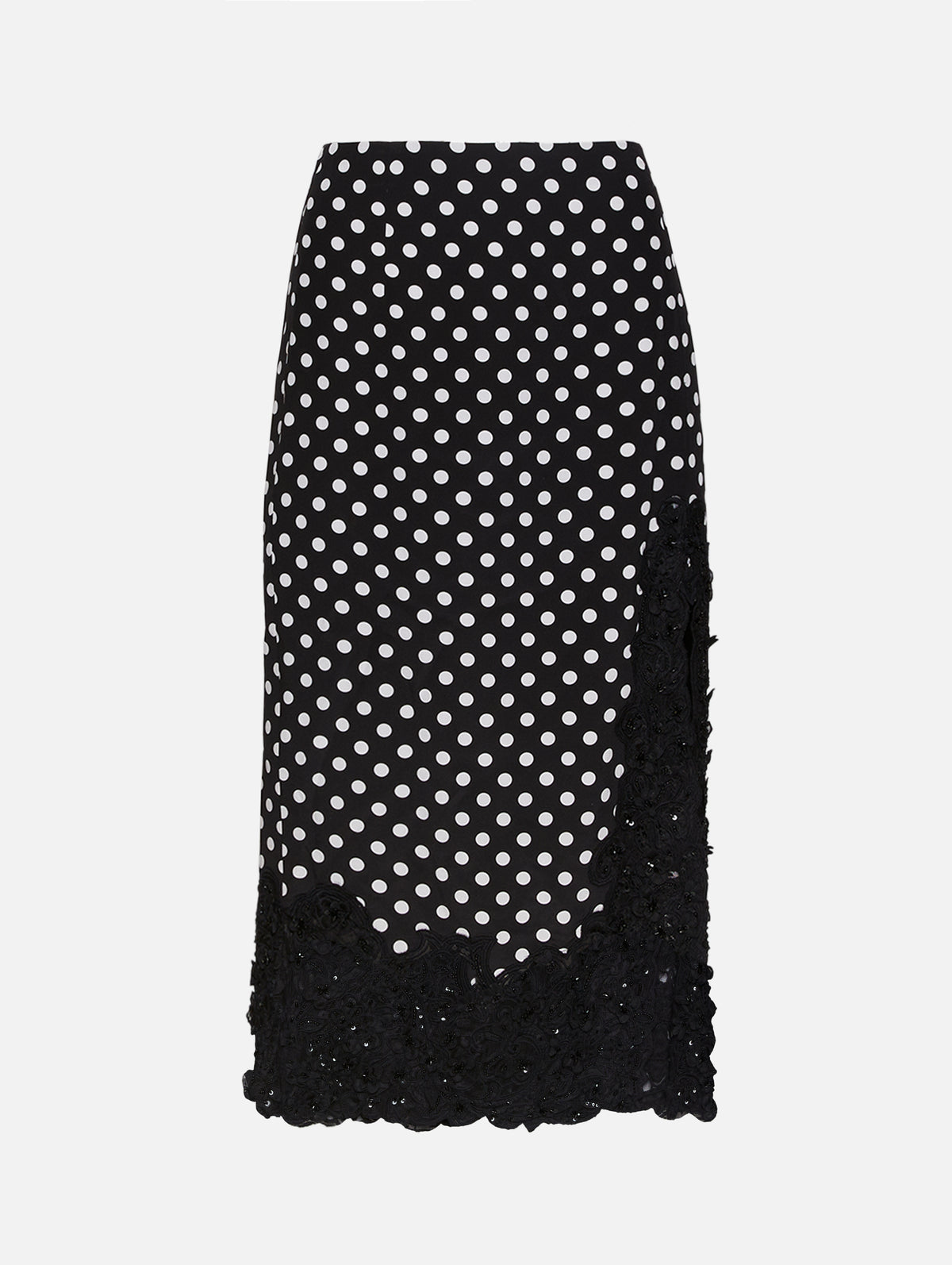 Midi Skirt,CAROLINA HERRERA,BLACK/IVORY,Image 1