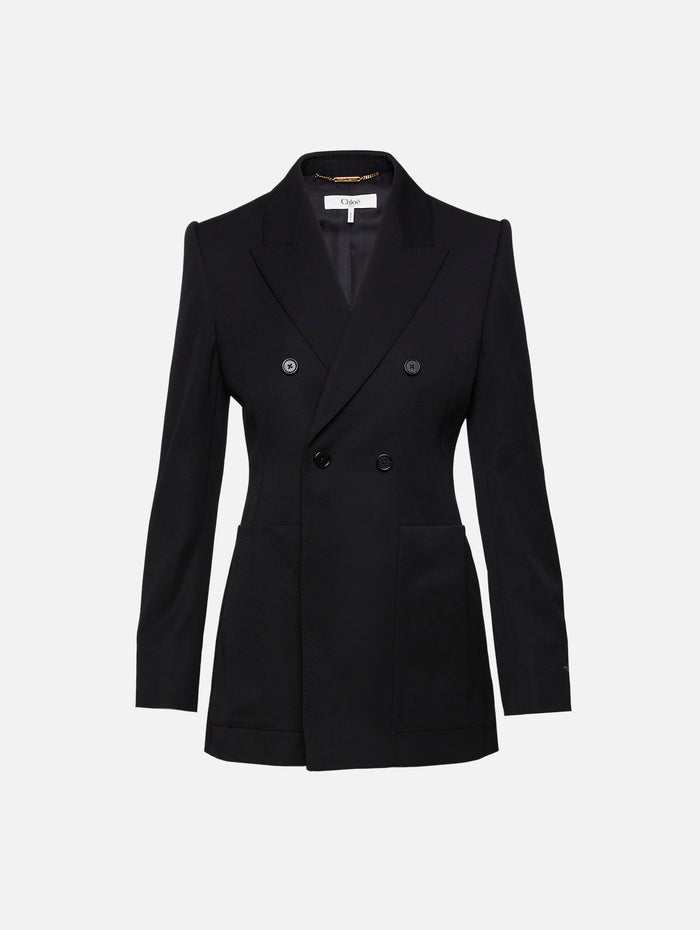 Double Breasted Blazer,CHLOÉ,BLACK,Image 1