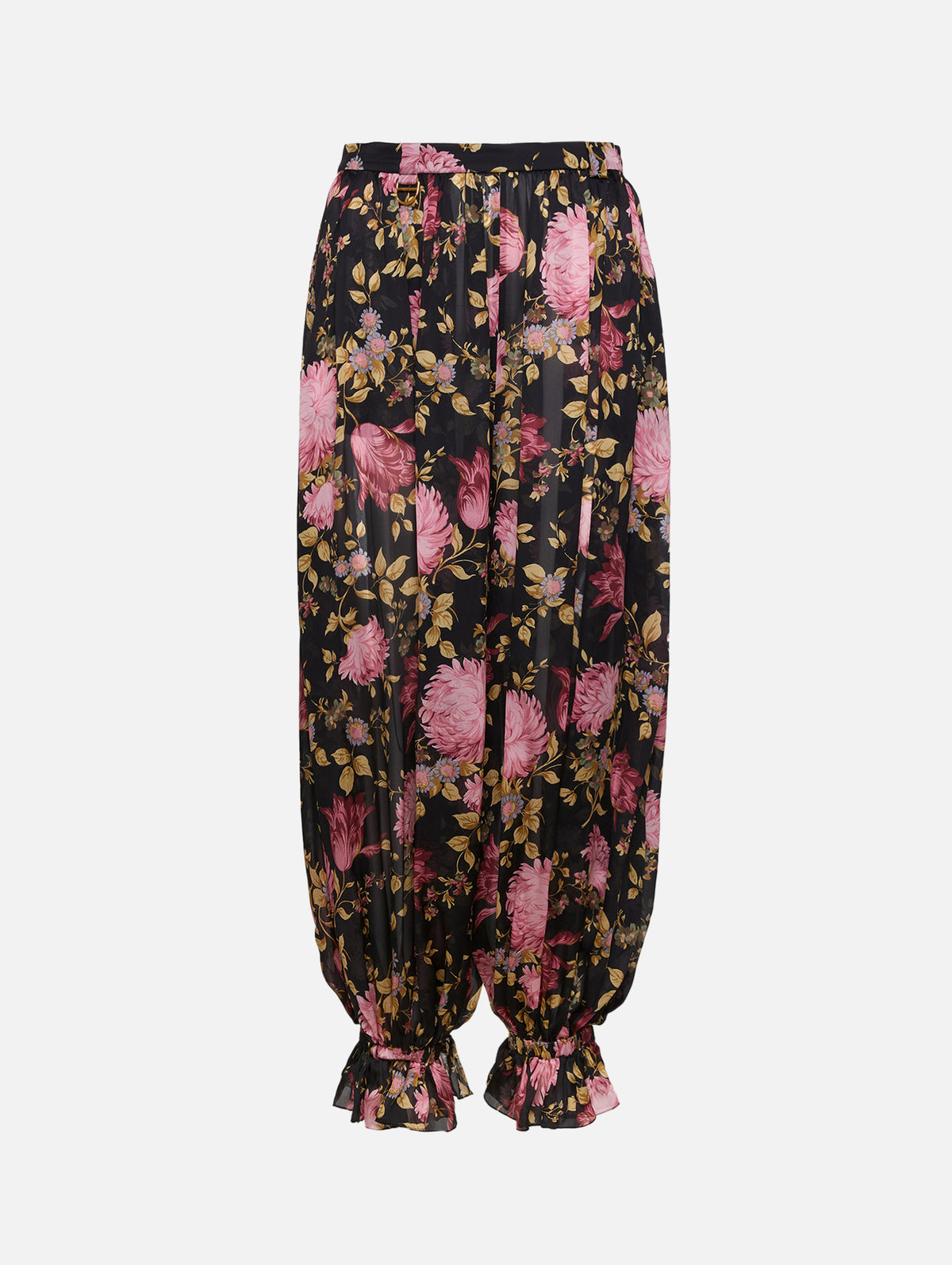 Cinched Ankle Pant,CHLOÉ,BLACK,Image 1