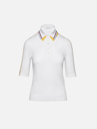 Wendelyn Polo Shirt,GABRIELA HEARST,IVORY MULTI,Image 1
