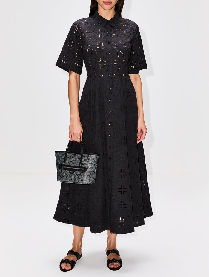 Aster Dress,BIRDS OF PARADIS BY TROVATA,BLACK HANDKERCHIEF EYELET,Image 1