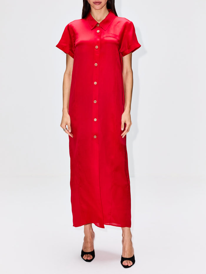 Effy Dress,KHAITE,RASPBERRY,Image 1
