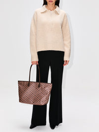 Saint Tropez Medium Tote,MOREAU PARIS,CHOCOLATE/NATURAL,Image 2
