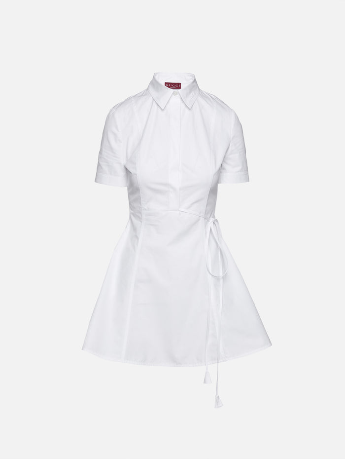 Poplin Dress,GUCCI,WHITE,Image 1