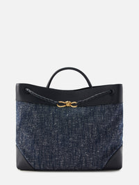 Large Andiamo Bag,BOTTEGA VENETA,NAVY/WHITE,Image 1