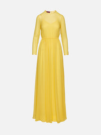 Light Silk Evening Dress,GUCCI,LEMON CURD,Image 1