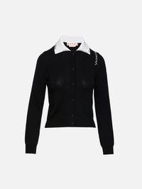 Two Tone Cardigan,MARNI,BLACK,Image 1