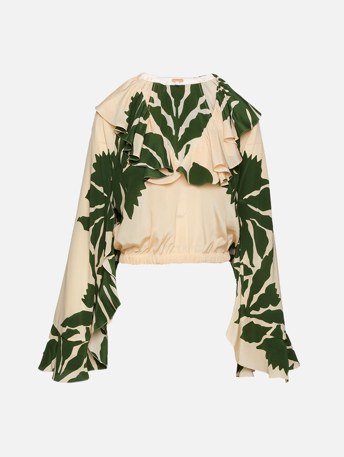 Llevame Top,JOHANNA ORTIZ,CLAVEL ECRU/GREEN,Image 1