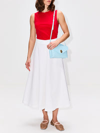 Fitted Crewneck Tank,ROSETTA GETTY,RED,Image 2