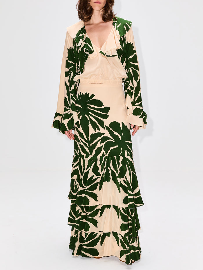 Llevame Top,JOHANNA ORTIZ,CLAVEL ECRU/GREEN,Image 1