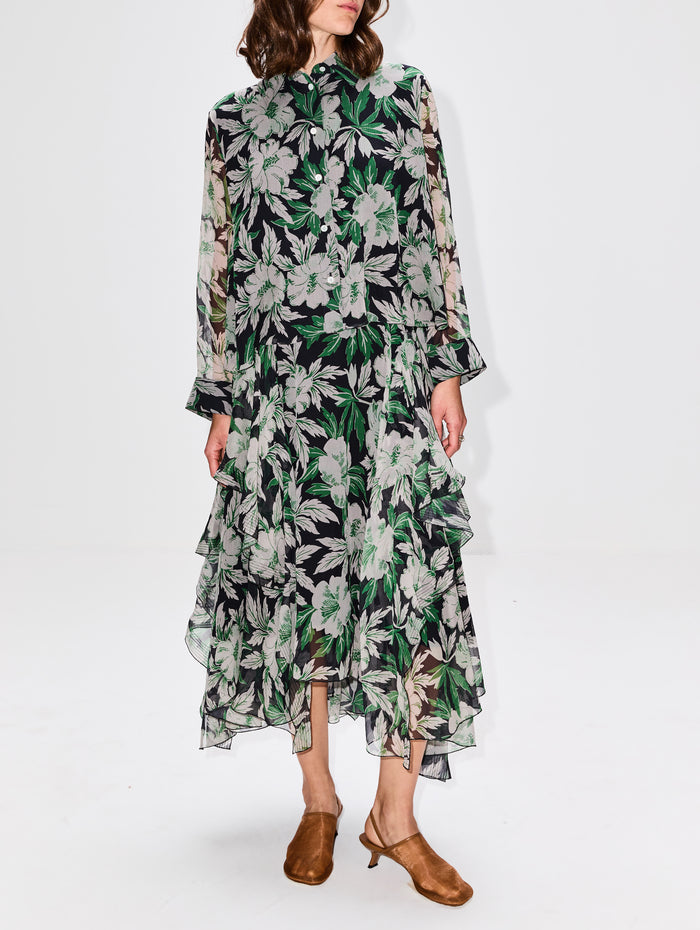 Floral Skirt,LOEWE,MULTI,Image 1