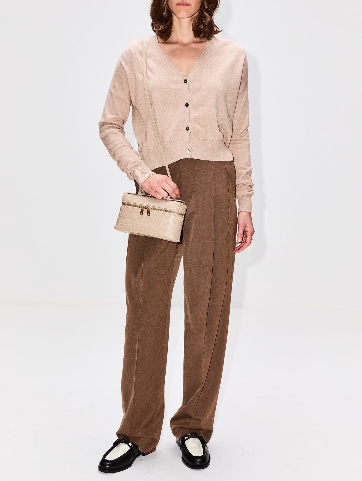 Cropped Cardigan,ORGANIC,BISCUIT,Image 2