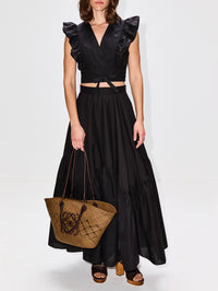 Anagram Basket Bag,LOEWE,OLIVE/CHESTNUT,Image 2