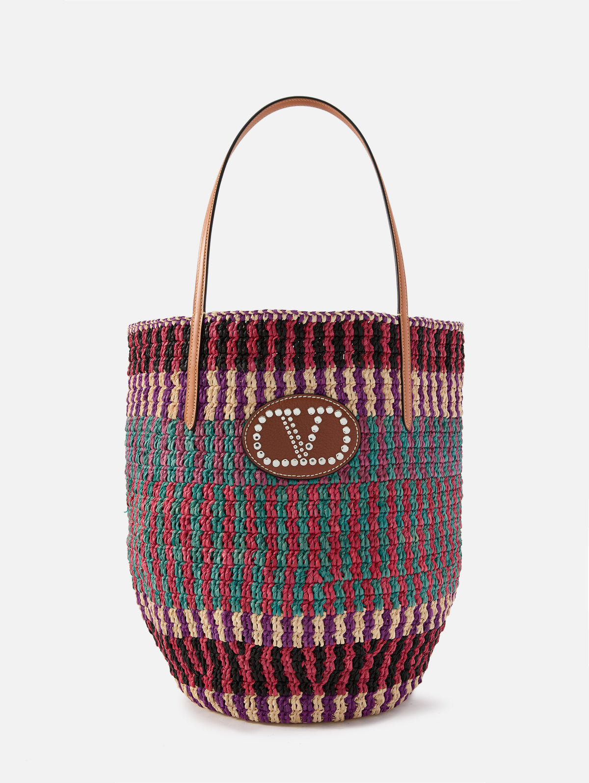 V Logo Signature Tote Bucket Bag,VALENTINO GARAVANI,MULTICOLOR,Image 1