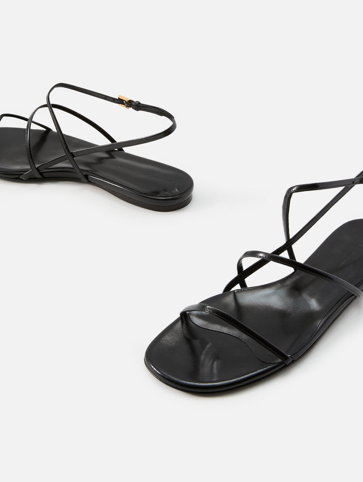 Loop Flat Sandal,KHAITE,BLACK,Image 2