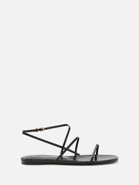 Loop Flat Sandal,KHAITE,BLACK,Image 1