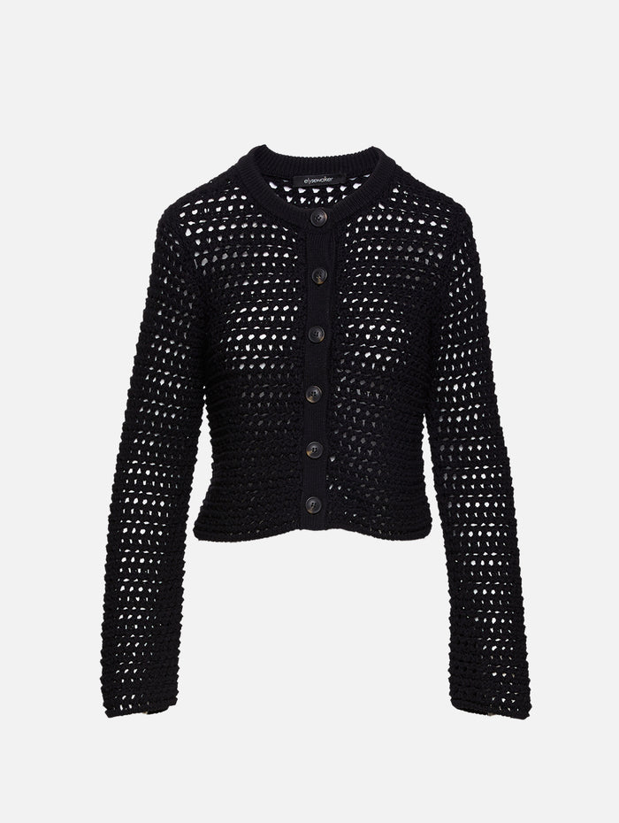 Carson Cardigan,ELYSEWALKER LABEL,BLACK,Image 1